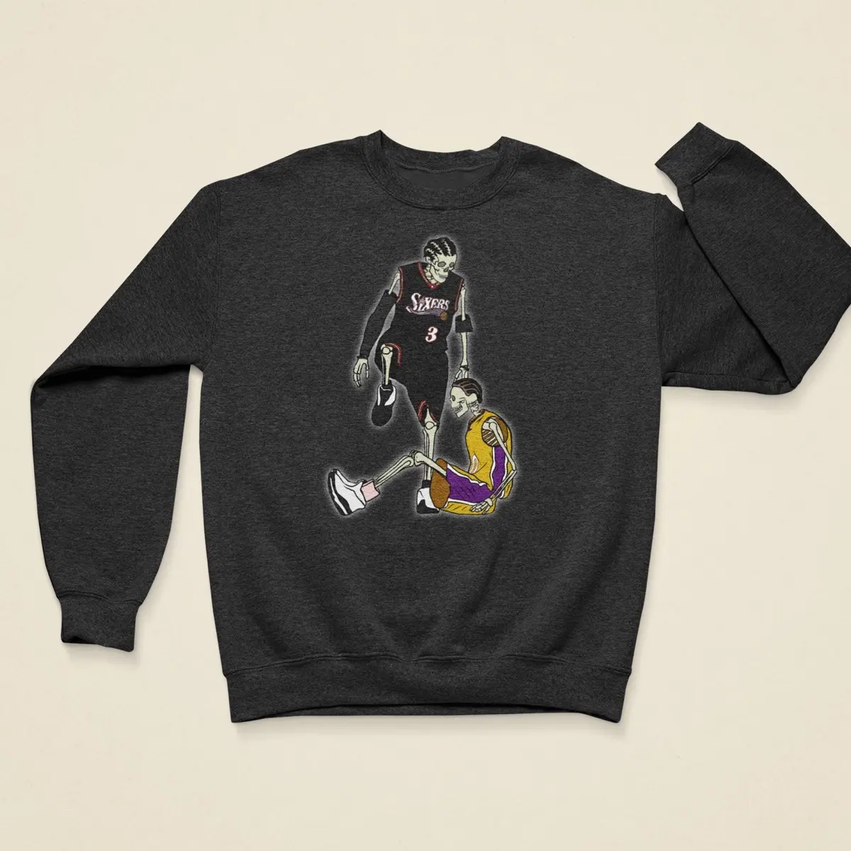 Skeleton Allen Iverson Step Over Crewneck Sweatshirt