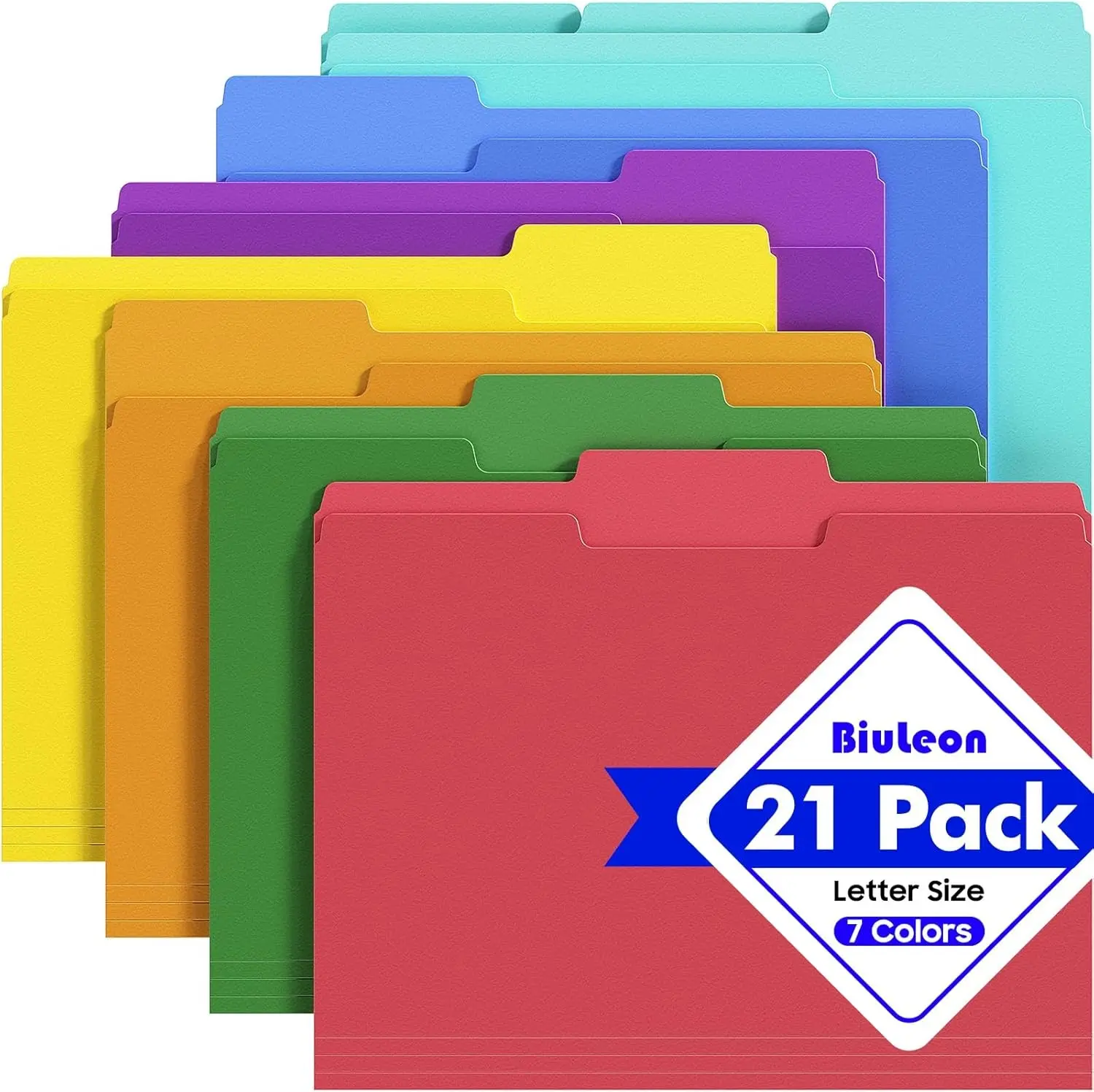 File Folders,21 Pack Manilla Folders 8.5x11,1/3 Cut Tabs Manila Folders for Easy Labeling and Organization,Colored File Folders Letter Size for Documents School Classroom Office Supplies