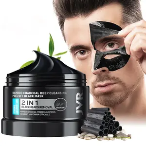 JVR Blackhead Remover Peel off Mask with Charcoal Powder for All Skin Types, Gentle and Deep Cleansing Formula, Charcoal Peel off Black Mask, Deep Cleansing for Face Nose Blackhead Pores Acne, Facial Mask Purifying