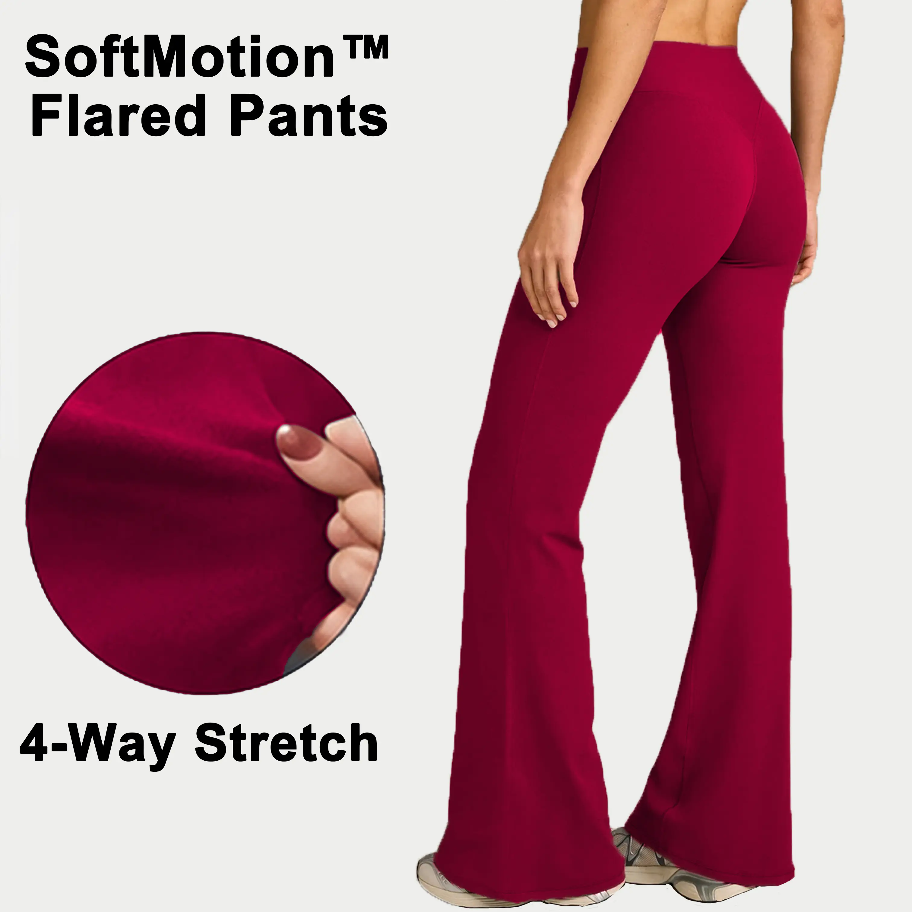 DEEFY SoftMotion Flared Bottoms Women High Waisted Flare Leggings Tummy Control Butt Lifting Yoga Pants Bootcut Workout Activewear Seamless Stretch Fitness Pants #BackToSchool