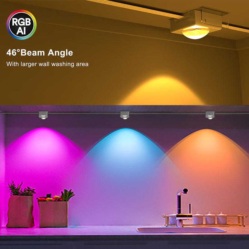 56/105ft Smart Permanent Outdoor Eave Lights with High Brightness Convex Mirror Beads & 63 Lighting Modes IP67 Waterproof RGBIC Ambient String Lights Controlled by APP and Remote Works with Google Home & Alexa