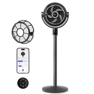 LEVOIT R382S CoreBreeze 2.0 Smart Standing Fan with Filter, Ultra Quiet 20dB for Sleep, 90° Oscillating, Powerful Airflow for Bedroom