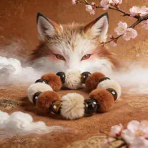 Chinese Nine-Tailed Fox Fairy Fluffy Crystal Bracelet-Yellow Tiger's Eye (12mm)