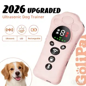 Golipal 2026 Upgraded Ultrasonic Dog Trainer 270° Wide Angle Anti Bark & Repellent Adjustable Levels with Flashing Strobe Light Rechargeable Portable