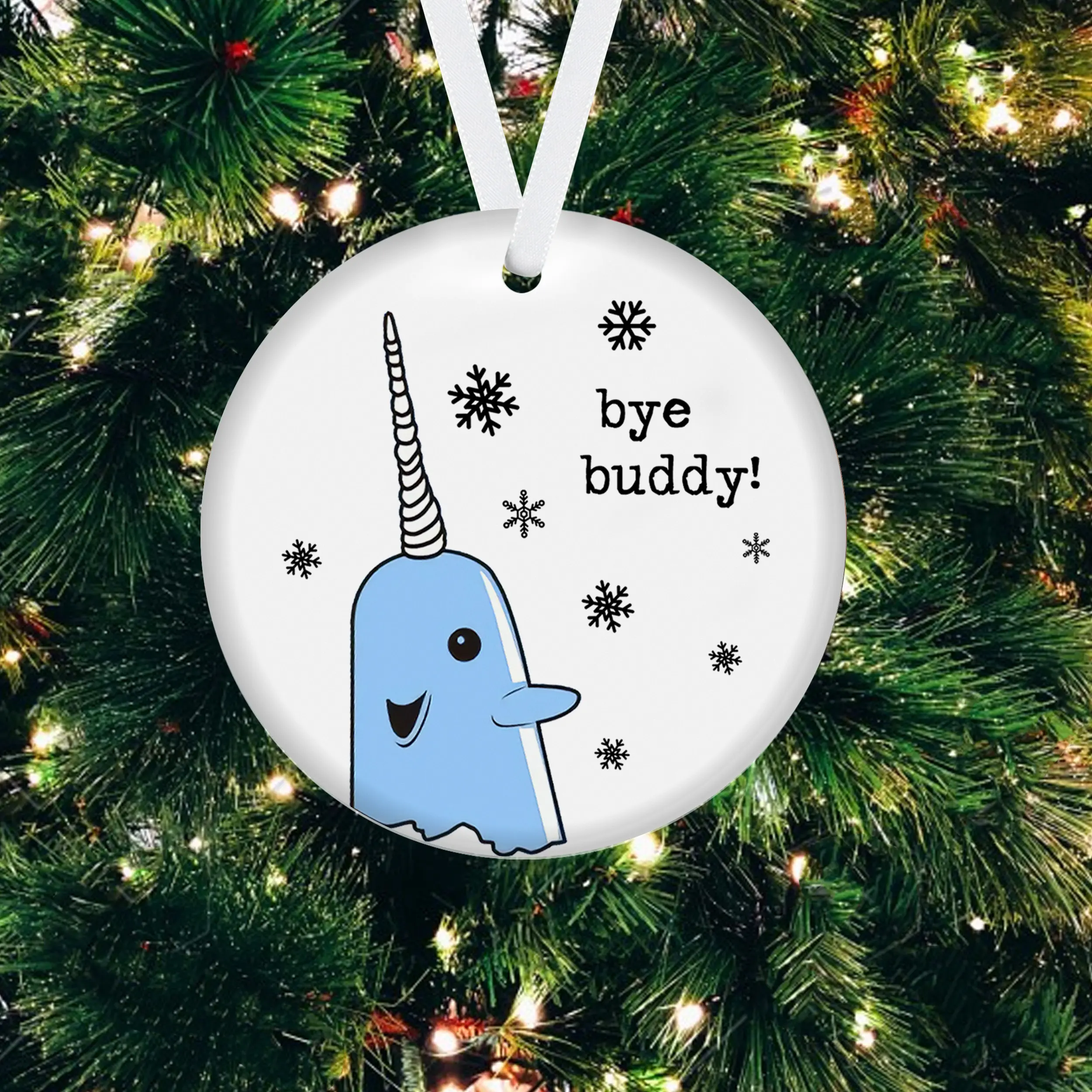 Narwhal Elf Christmas Ornament, Buddy the Elf, Bye Buddy, Vintage Christmas Movie, Christmas Hanging Ornament, Christmas Tree Decor, Christmas Gifts, Xmas Ornament