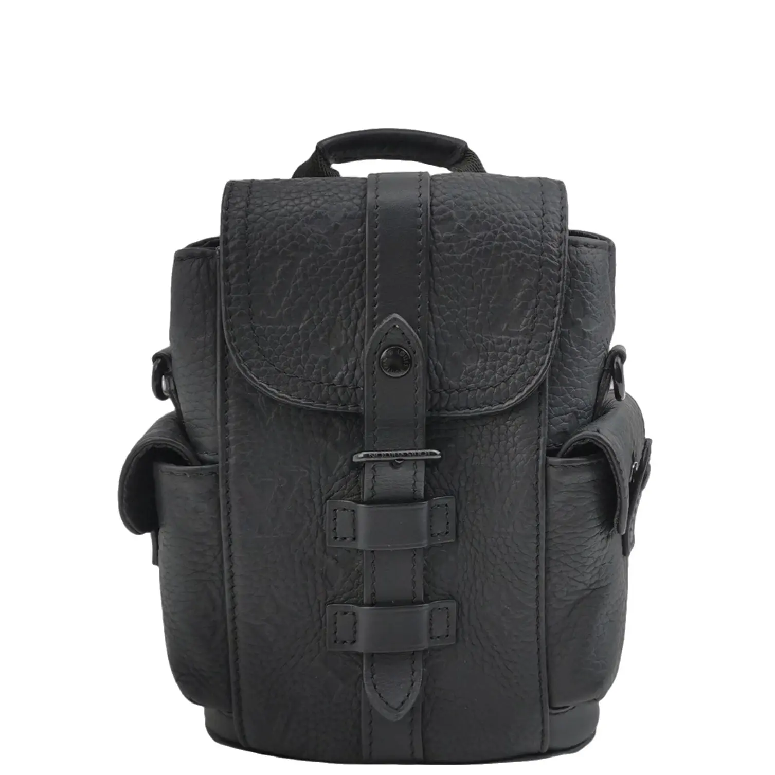 Pre-owned Louis Vuitton Leather Backpacks Nano Christopher Backpack Monogram Empreinte Black (dp091626b4r) [Shanghai]