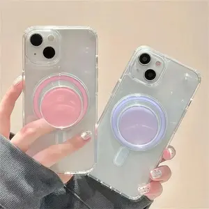 Magnetic Folding Mobile Phone Grip Holder Socket Pocket Support for IPhone 16 15 Samsung Xiaomi Safe Ring Finger Expanding Stand