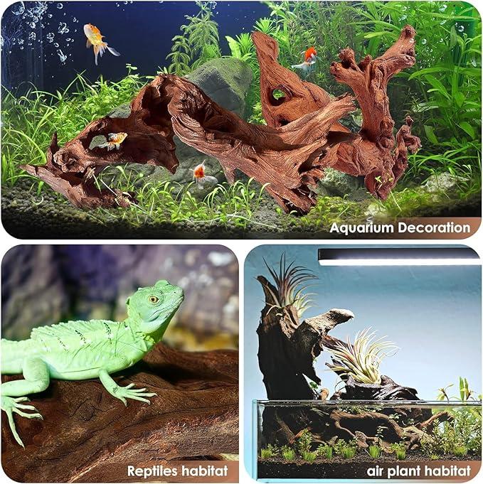 Driftwood for Aquarium Decor,Driftwood for Decorations on Fish Tank, Reptiles Bearded Dragon Accessories or Air Plants