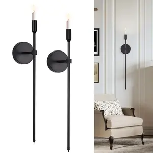 Chic Black Wall Candle Holders Set of 2