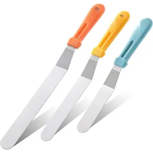 3 count Offset Spatulas, Icing Spatula for Cake Decorating and Frosting, with  PP Handle, Dishwasher Safe (6",8",10")