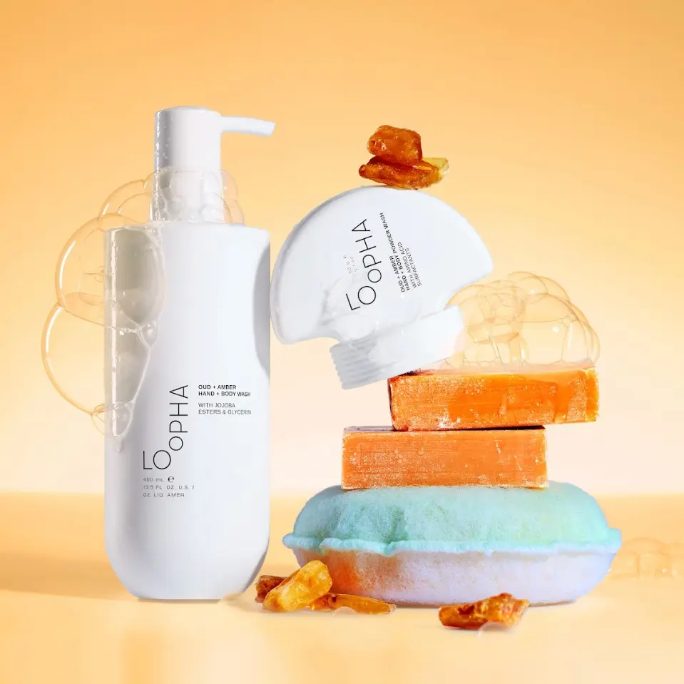 Loopha Hydrating Hand + Body Gel Cleanser + Powder Wash Duo