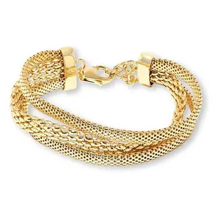Bellezza Bronze Popcorn Chain 3-Row Bracelet