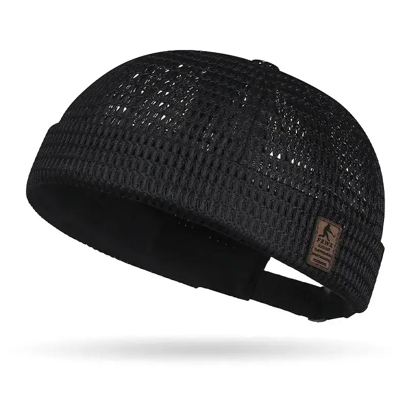 Structured Mesh Brimless Beanie for Men, Casual Docker Cap with an Adjustable Strap for Daily Outdoor Use, Men's Accessories For Adults