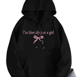 I'm Literally Just A Girl Graphic Hoodie Unisex, Coquette Pink Bow Tops Collection for Women for Men