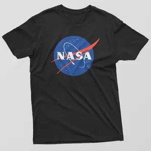 Nasa Space Agency Logo Mens T-Shirt Science Galaxy Exploration, Basic Tee Shirts Cotton for Man's and Women's Clothes.