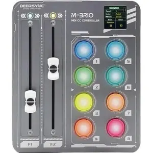 Deersync M-BRIO MIDI CC Controller for DAWs, instruments, effects, video, and lighting applications
