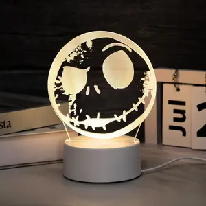 Modern Ghost Face Design, USB Powered Soft Warm Light, Perfect Halloween Party Gift, Home Bedroom Living Room Decor, Decorative Night Light