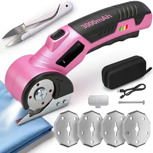 2026New Cardboard  Electric 3000mAh,Cordless Electric  with 4  & Sewing Scissor, Safety Lock & LED Light, 300RPM, Electric Box  for Fabric Carpet Carton Plastic Leather Cloth