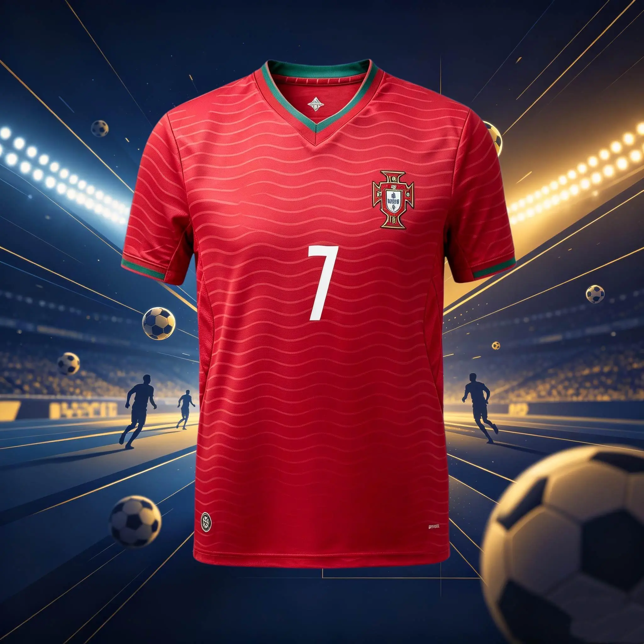 2026 Portugal Home Short Sleeve 7# Ronaldo Soccer Jersey Red And Away Green Quick Drying