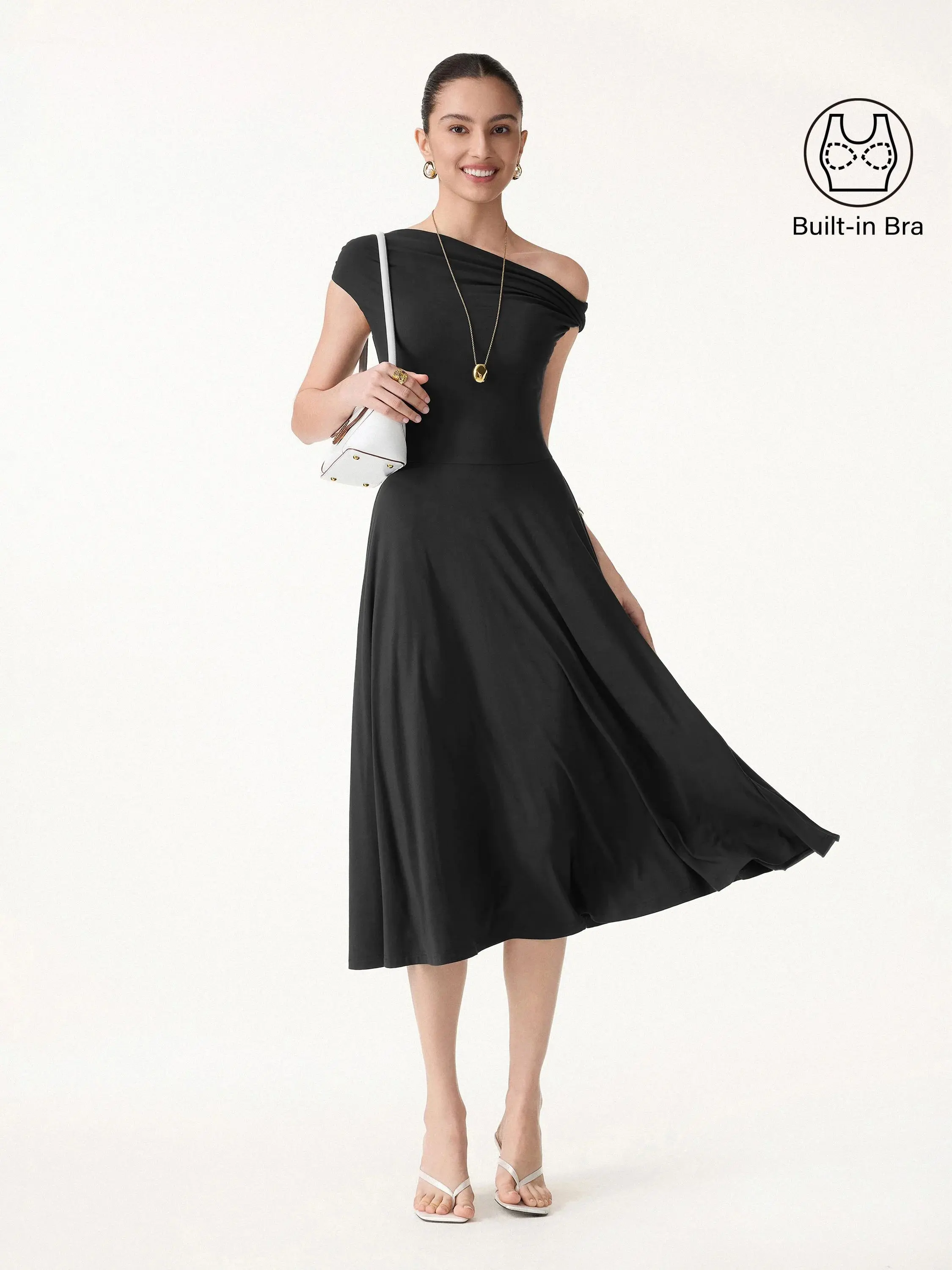 SkinKiss Multi-Wear Midi Bra Dress with Pockets