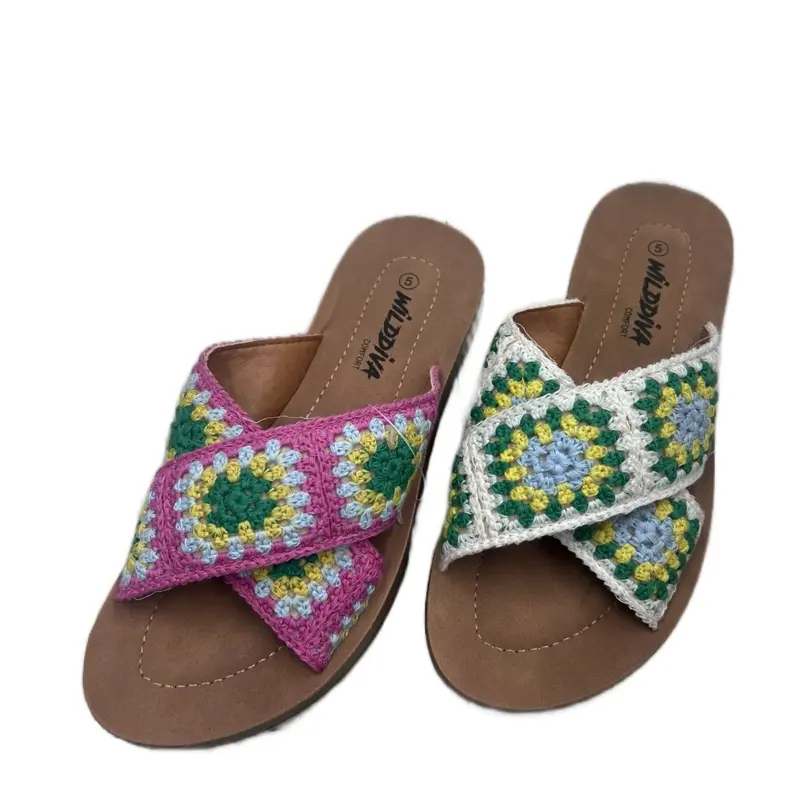 WOMENS CROCHET SUMMER SANDAL POLABUR-137 Design Comfortable Crossed Strap