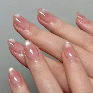 Handmade Cat Eye Pink Ombre Press On Nails
