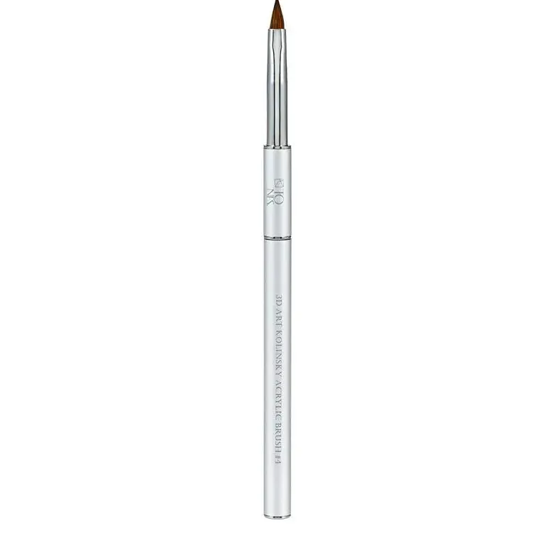 TONES Pro Kolinsky Acrylic 3D Design Brush #4 - Premium Sable Hair, Fine Tip, Ergonomic Handle for Manicure & Cuticle Care.