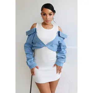 Eleanor Denim And Knit Contrast Dress