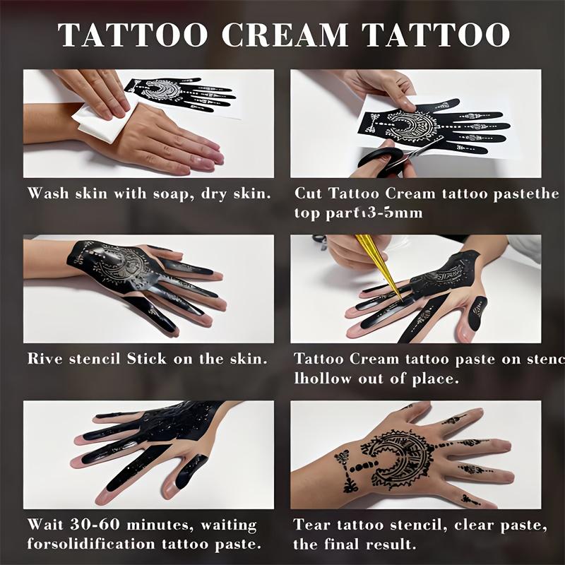 Temporary Tattoo Cream Fruit Scented Semi-Permanent Tattoo Cream Includes Designs Suitable for Beginners Waterproof and Sweatproof, Essential for Events, Fun Designs, Decorative Tattoos, Waterproof Tattoo Stickers.