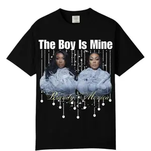 Brandy & Monica The Boy Is Mine Tee – Casual Letter Print T-shirt, Vintage Gator Graphic Style, Flash Sale T-Shirt Trio Design