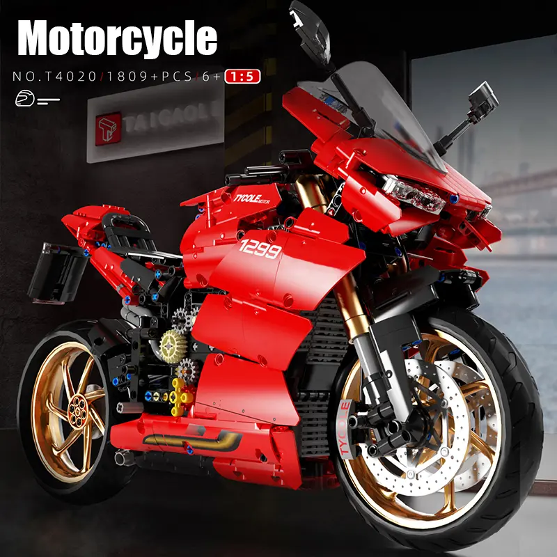 1:5 Scale Static Sports Car Model Building Blocks, 1809-Piece Unisex DIY Assembly MOC Kit, 12 Years Above Collectible Toy with Included Motorcycle Model, Diy Assembly Kit, Adults And Teens