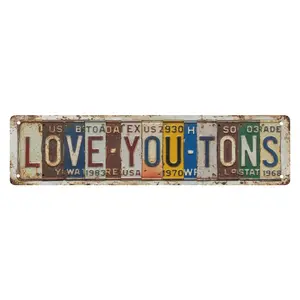 Vintage “Love You Tons” Wall Decor Street Signs Home Bar Coffee Metal Aluminum Signs 16 x 4 Inches