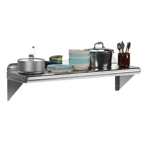 GARVEE Wall Mount Stainless Steel Shelves in Various Sizes: 12x24, 12x36, 12x48, 12x60, 12x72 Inches, Heavy Duty with Load Capacities from 230 to 345 lbs, NSF Certified for Kitchen, Restaurant, Hotel, and Garage Use.