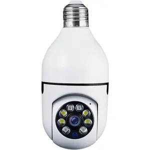 Security Camera Light Bulb Security Camera Outdoor 2packs HD Wireless 5GHz/2.4GHz WiFi Home IP Cameras E27 360 Degree Panoramic,Motion Detection and Alarm,Two-Way Audio,Night Vision,Indoor Outdoor Night Vision 360 Degree Motion Detection with SD Card