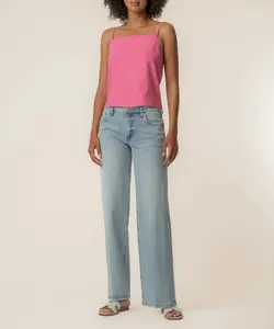 KUT | Kerri Spaghetti Strap Top in Pink Lipstick