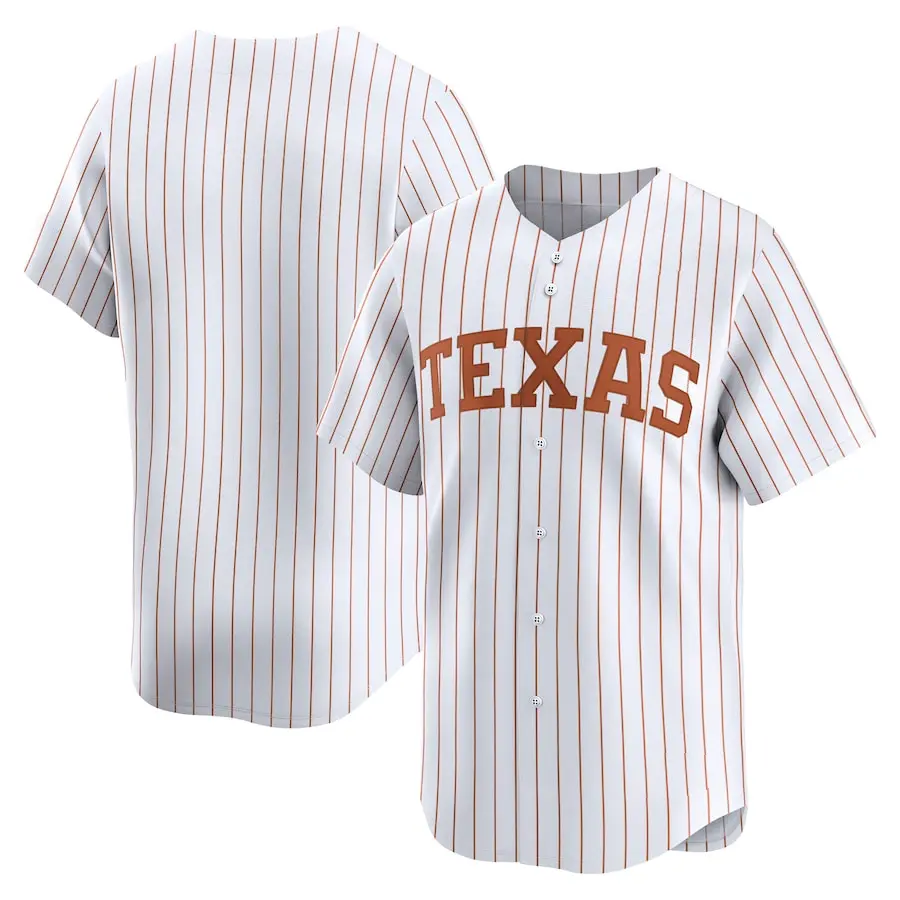 Men's White Pinstripe Texas  Jersey, Crewneck Short Sleeves For Fan