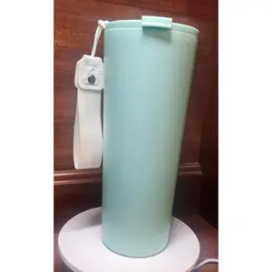 24 oz Dual Flip Slim w/Strap Tumbler- Mint Green