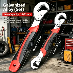 2PCS Universal Adjustable Wrench Set, Wrench Tool Multifunctional Universal Wrench Adjustable Wrench Big Opening Quick Style Random., Non-Slip Ergonomic Handle Repair Tool Kit for Plumbing, Auto, Household & Mechanical Maintenance