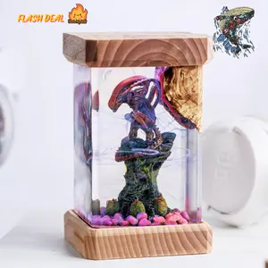 Handmade Xenomorph Resin Sculpture – Unique Epoxy Art, Sci-Fi Alien Collectible Model, Desk Display, Gift for Fans & Horror Enthusiasts