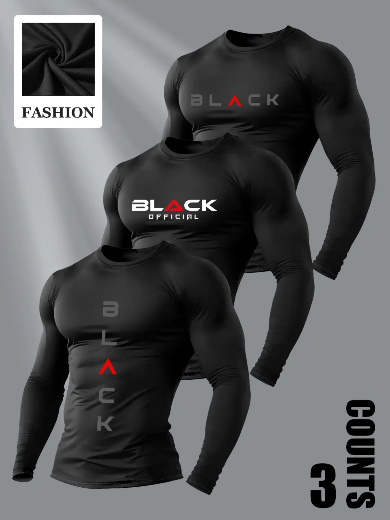 Men's Hot Selling Flag Letter Print Crew Neck Long Sleeve Fitted T-Shirt, Spring Casual Printed Pullover Tee, Stylish Graphic Top for Daily Wear Knit, Menswear, Fashion T Shirts