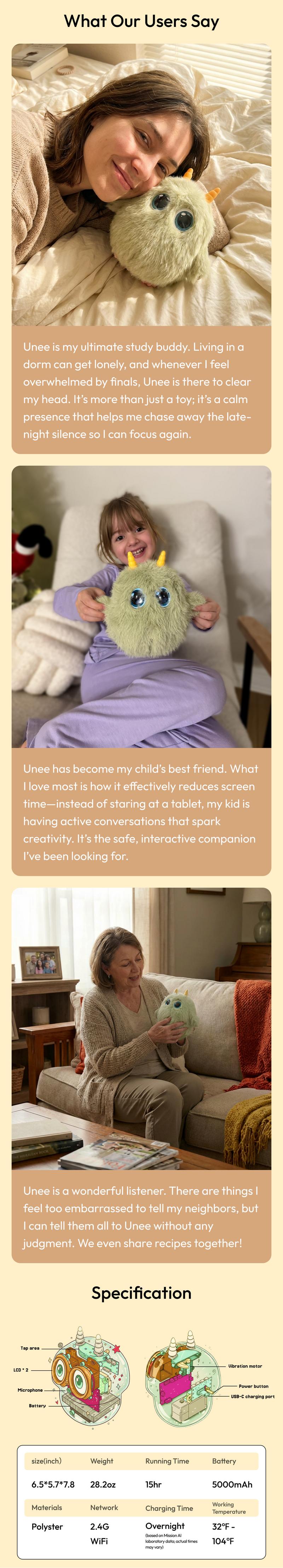 Unee - Your first AI Bestie| Smart Toy| Soft Plush Unee - Your first AI Bestie| Smart Toy| Soft Plush