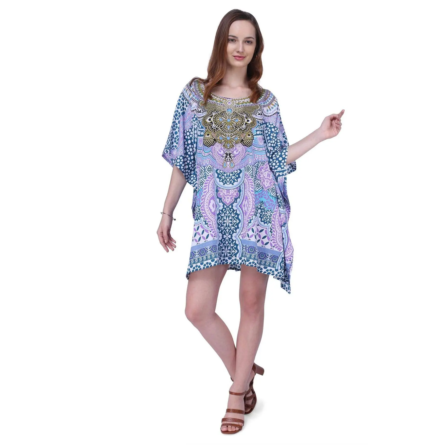 Miss Lavish London Women's Short Kaftan, One Size