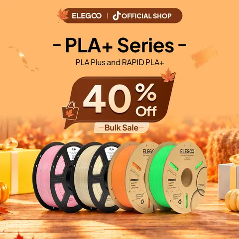 ELEGOO PLA+ 3D Printer Filament, 1.75mm Diameter, 1KG (2.2lbs) Spool, +/-0.02mm Dimensional Accuracy, Tough PLA Plus Filament for Most FDM 3D Printers