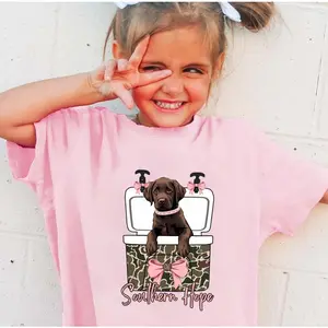 Girly Lab in Camo Cooler youth shirt, #southernboy clothes, toddler boy clothes, western baby clothes, trending summer, casual, gift for son, cotton, family shirt