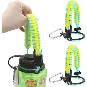 2 Packs Cap Strap for 32oz Wide Mouth Nalgene Bottles - Durable Paracord Strap with  Alloy Safety Buckle - Handle Compatible with Nalgene