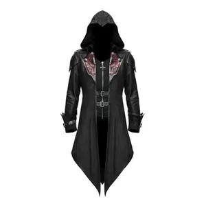 2 Color Assassin Cosplay Medieval Man Streetwear Hooded Jackets Outwear Costume Menswear Clothes