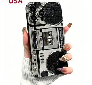 Phone case for Iphone 15:HD Print + Long-Lasting Premium Quality Vintage Cassette Tape Design Phone Case, Decorative Phone Protector Cover, Phone Accessories Compatible with iPhone 11 12 13 14 15 16 Series