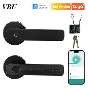 Fingerprint Door Lock Biometric Door Knob with Keypad Keyless Entry, 5-in-1 Door Locks for Bedrooms(Fingerprint/App/Code/Key/IC Card), Home Hotel Office Apartment Smart Door Locks