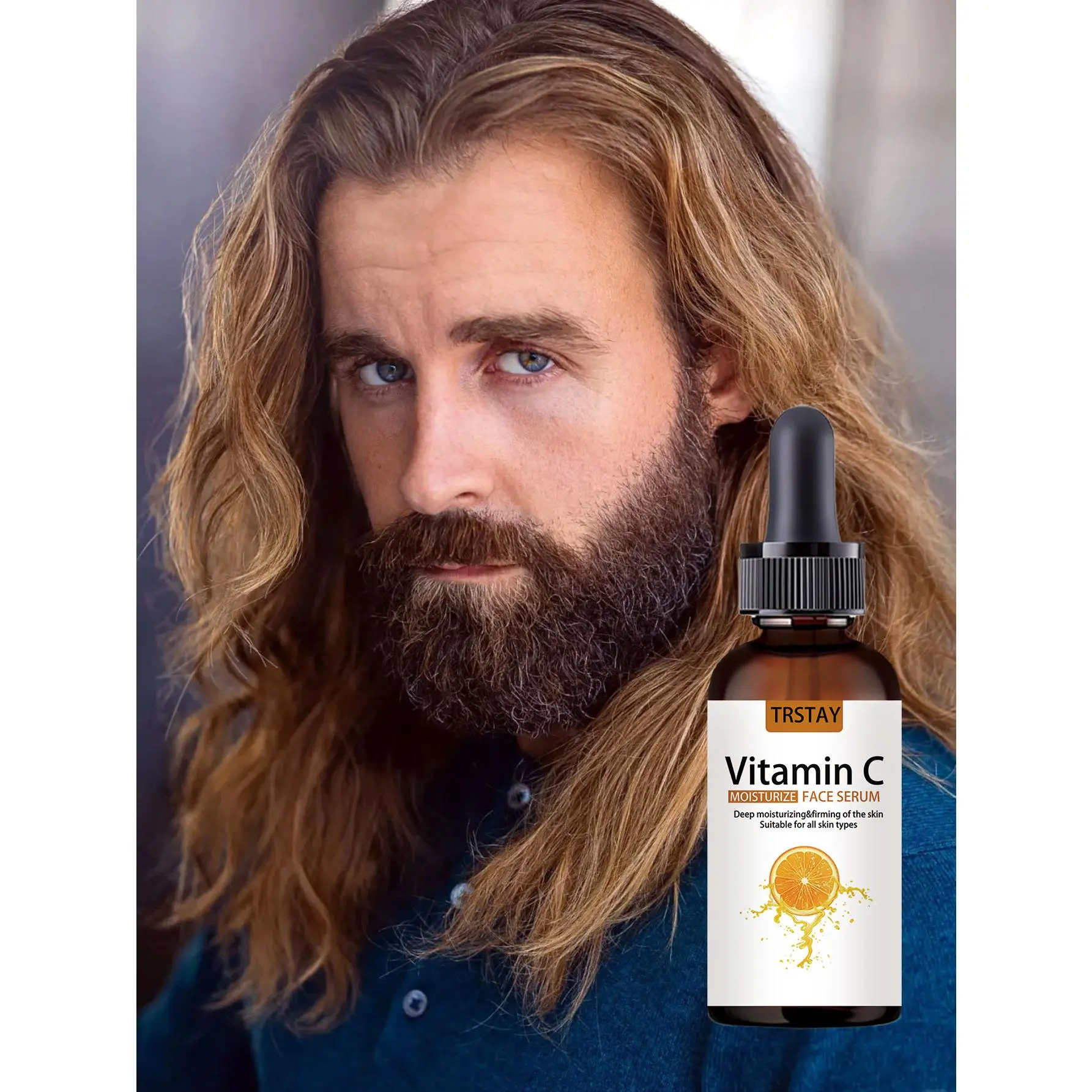 50ml Men's Beard Oil—enriched with Vitamin C and featuring a lightweight, moisturizing formula—leaves the beard soft, smooth, and glossy; an essential for daily beard care.