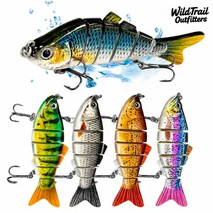 3.9in/0.56oz Fishing Lures Set, Multi Jointed Hard Bait, Bionic Torpedo Swimbait, Sinking Lifelike Lure for Freshwater & Saltwater, Outdoor Fishing Equipment for Beginners